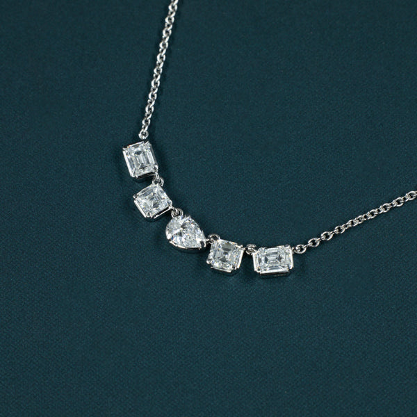 2.63 CTW Multi-Shape Lab-Grown Diamond Necklace in Gold
