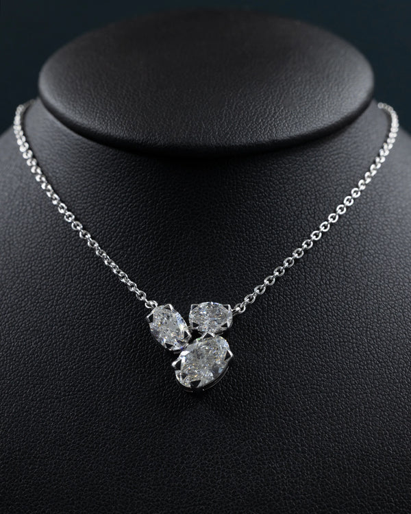3.77 CTW Multi-Shape Lab-Grown Diamond Pendant Necklace in Gold