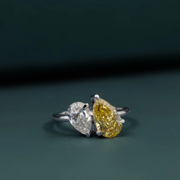 3.66 CTW Pear Cut Two-Stone Lab-Grown Diamond Ring