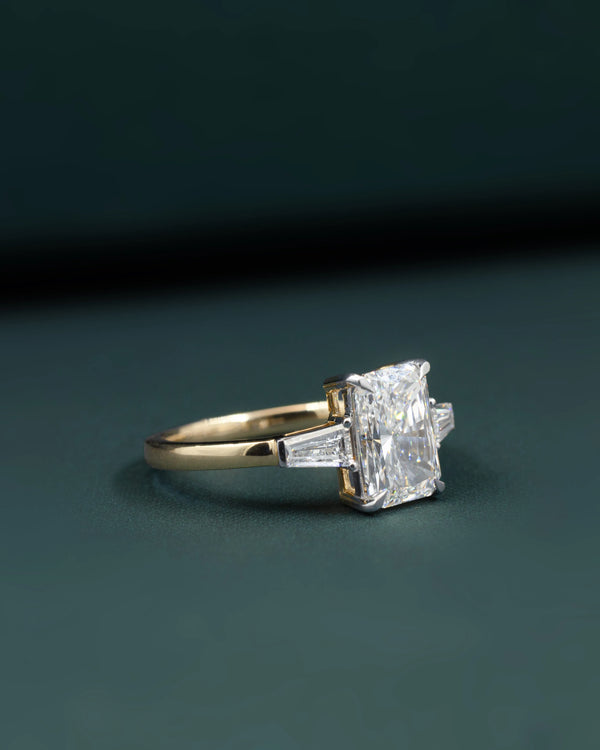 1.61 CTW Radiant-Cut CVD Lab-Grown Diamond Three-Stone Engagement Ring