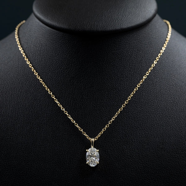 1.71 CTW Oval CVD Lab-Grown Diamond Solitaire Pendant Necklace