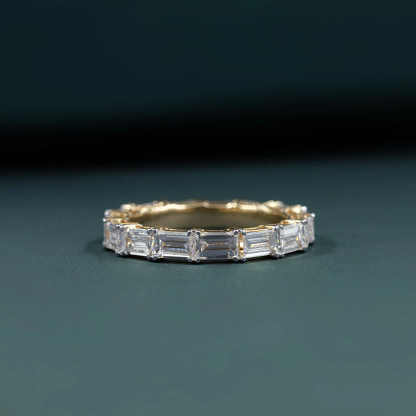 3.61 CT Emerald Cut Lab-Grown Diamond Eternity Wedding Band