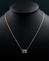 1.08 CTW Emerald & Oval Cut Lab-Grown Diamond Pendant Necklace in Gold