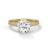 2.21 CT Total Round Lab-Grown Diamond Solitaire Ring with Pave Band