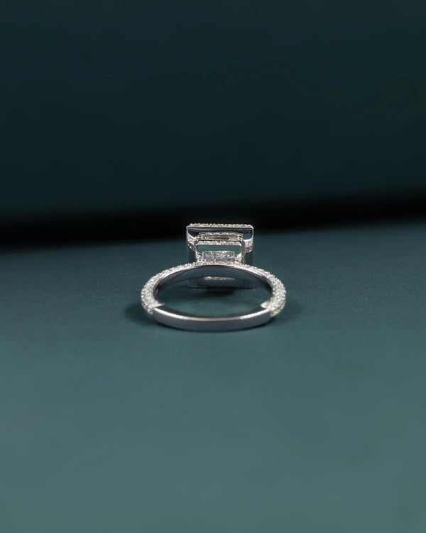 3.08 CTW Princess Cut Halo Lab-Grown Diamond Engagement Ring