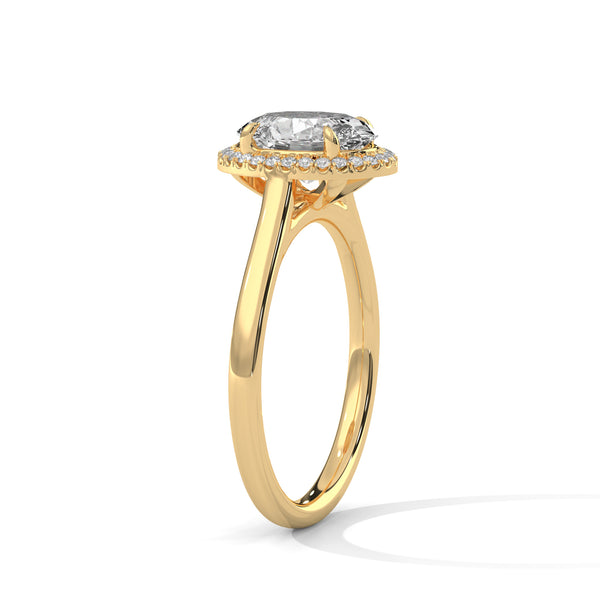 2.14 CT Total Oval Lab-Grown Diamond Halo Ring