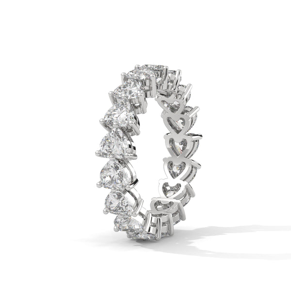 4.25 CT Heart Shape Lab-Grown Diamond Eternity Band Ring