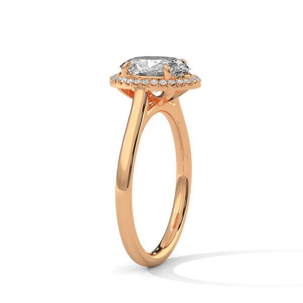 2.14 CT Total Oval Lab-Grown Diamond Halo Ring