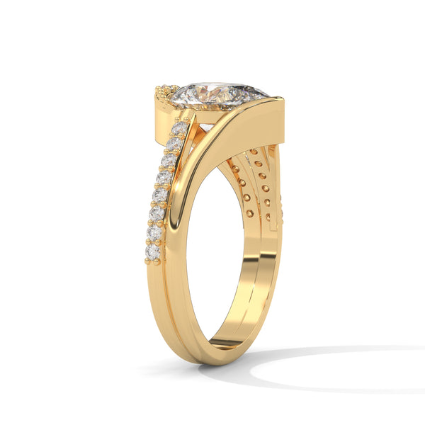 2.03 CT Total Pear Lab-Grown Diamond Designer Wrap Ring with Pave Accents