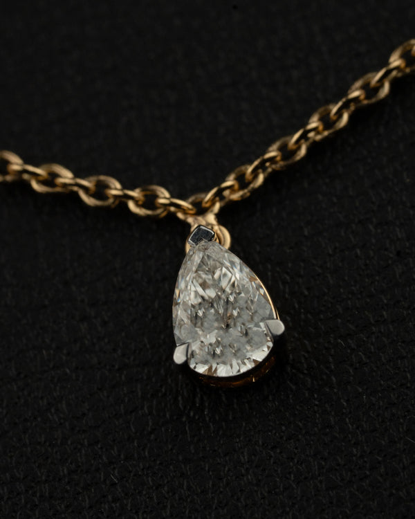 4.03 CTW Pear-Cut CVD Lab-Grown Diamond Station Necklace