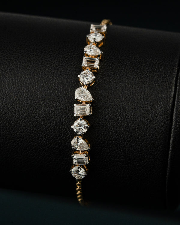 2.44 CT Mixed Shape CVD Lab-Grown Diamond Tennis Bracelet