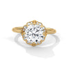 2.12 CT Round Cut Lab-Grown Diamond Floral Halo Ring