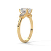 2.31 CT Asscher Cut Lab-Grown Diamond Three-Stone Ring with Emerald Side Stones