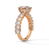 3.99 CT Oval Lab-Grown Diamond Half Eternity Solitaire Ring