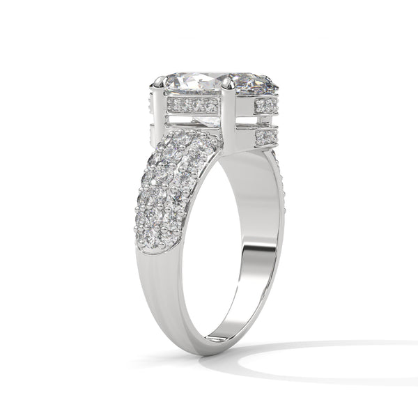 3.95 CT Oval & Round Lab-Grown Diamond Multi-Row Pave Luxury Ring