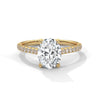 1.04 CT Oval Cut Lab-Grown Diamond Pave Engagement Ring