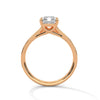 2.21 CT Total Emerald Cut Lab-Grown Diamond Solitaire Ring with Pave Band