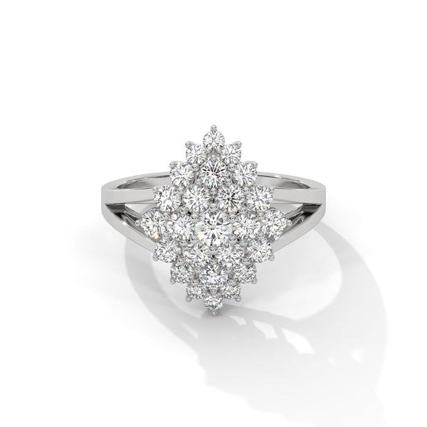 1.07 CT Round Lab-Grown Diamond Cluster Statement Ring