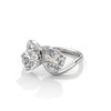 2.50 CT Round & Pear Lab-Grown Diamond Toi Et Moi Open Ring