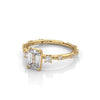 1.25 CT Emerald Cut Lab-Grown Diamond Ring with Round Side Accents