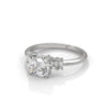 2.31 CT Asscher Cut Lab-Grown Diamond Three-Stone Ring with Emerald Side Stones