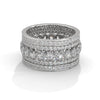 5.56 CT Round & Oval Lab-Grown Diamond Multi-Row Eternity Band Ring