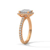 2.57 CT Princess Cut Lab-Grown Diamond Halo Ring with Pavé Band
