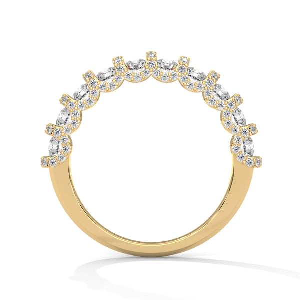 1.27 CT Round Lab-Grown Diamond Eternity Band with Halo Accents