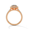 2.72 CT Marquise Cut Lab-Grown Diamond Halo Ring with Pavé Band