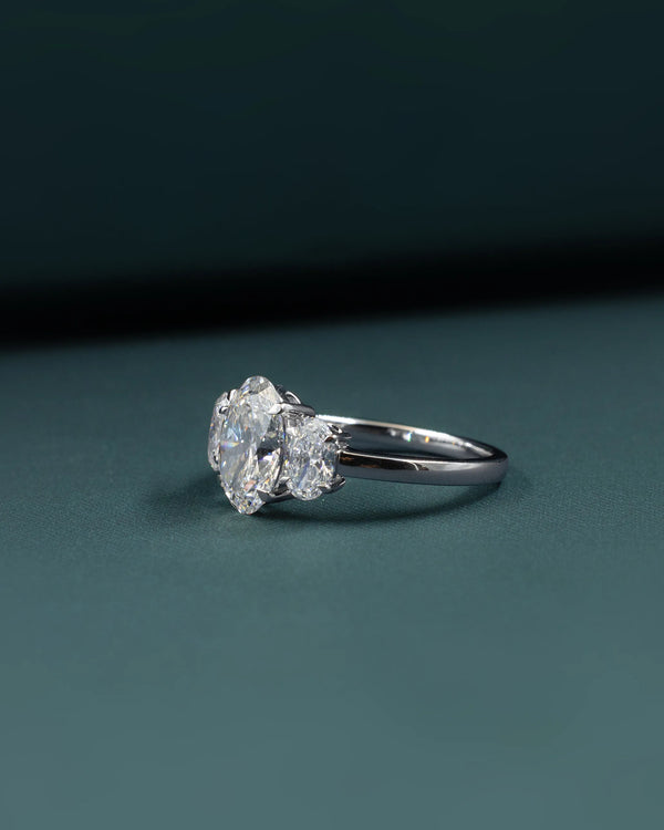 2.90 CT Oval Three-Stone Lab-Grown Diamond Engagement Ring