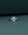 2.23 CTW Radiant Cut Floral Accent CVD Lab-Grown Diamond Engagement Ring