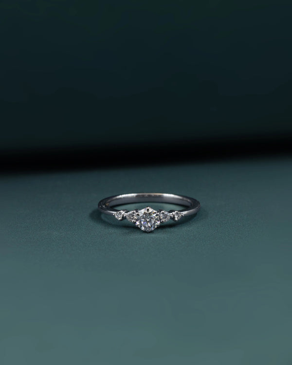 0.42 CT Round Cut Lab-Grown Diamond Three Stone Ring