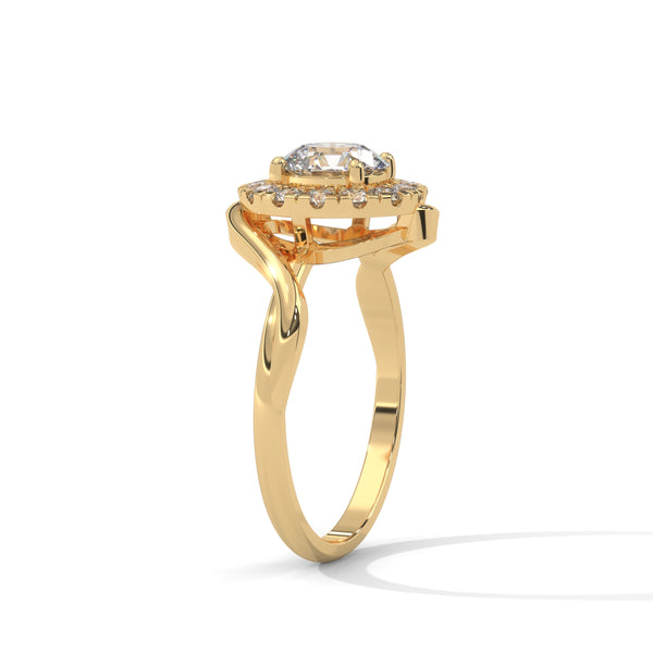 1.35 CT Round Lab-Grown Diamond Halo Twist Ring