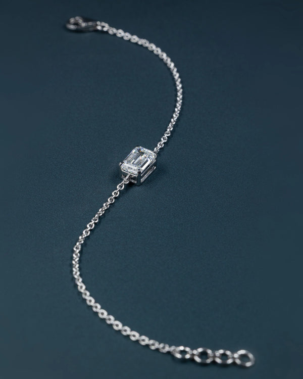 2.00 CT Emerald Cut CVD Lab-Grown Diamond Solitaire Bracelet