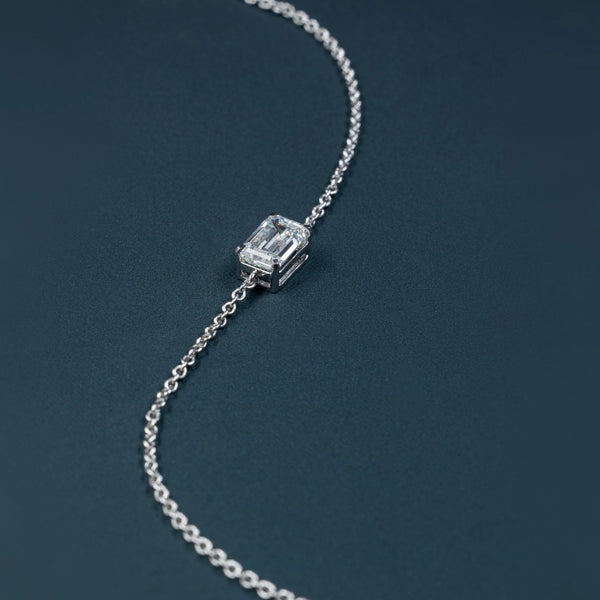 2.00 CT Emerald Cut CVD Lab-Grown Diamond Solitaire Bracelet