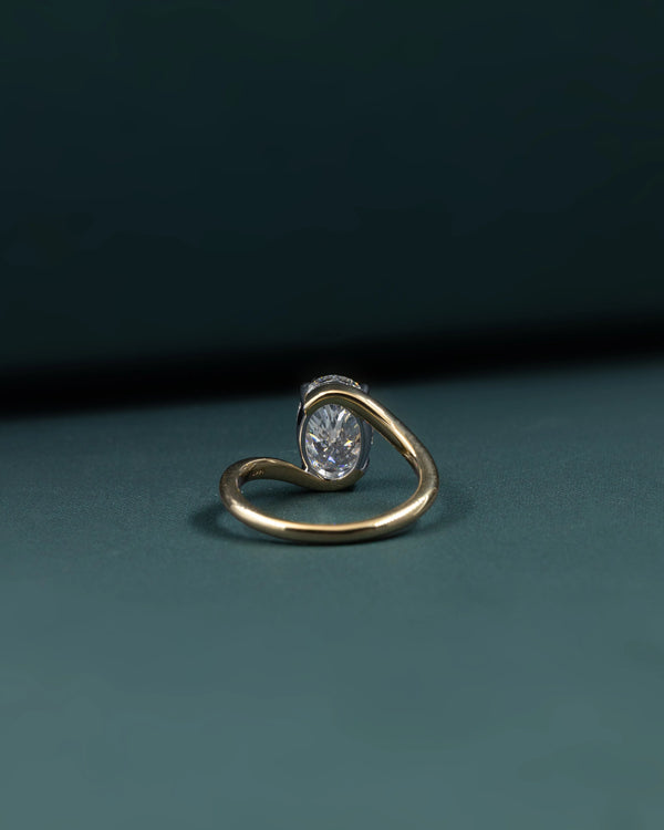 2.58 CTW Oval Cut Lab-Grown Diamond Solitaire Engagement Ring in Gold