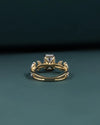 4.92 CTW Emerald & Pear Cut Lab-Grown Diamond Nature-Inspired Engagement Ring