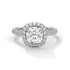 2.61 CT Cushion Cut Lab-Grown Diamond Halo Engagement Ring