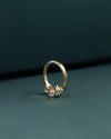 2.47 CTW Emerald & Pear Cut CVD Lab-Grown Diamond Three-Stone Bypass Ring