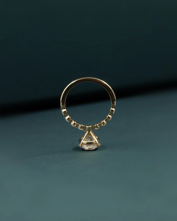 2.71 CT Oval Cut CVD Lab-Grown Diamond Pave Engagement Ring