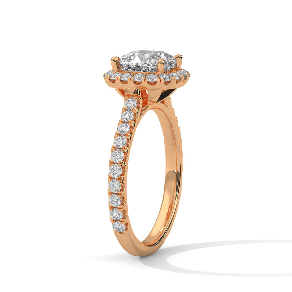 2.61 CT Cushion Cut Lab-Grown Diamond Halo Engagement Ring