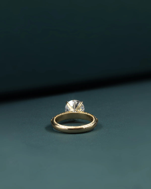 2.12 Carat Round Brilliant CVD Lab-Grown Diamond Pavé Solitaire Ring