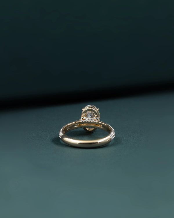 2.62 CTW Oval CVD Lab-Grown Diamond Pavé Solitaire Engagement Ring
