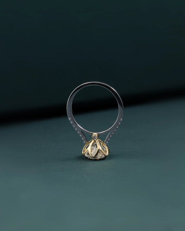 3.21 CT Round Brilliant CVD Lab-Grown Diamond Pave Engagement Ring
