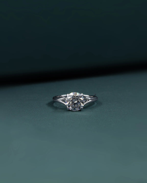 2.04 CT Round Cut Solitaire CVD Lab-Grown Diamond Engagement Ring