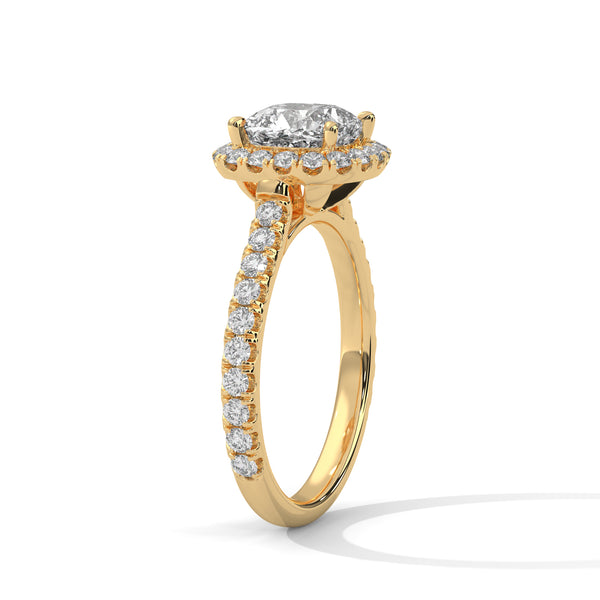 2.61 CT Cushion Cut Lab-Grown Diamond Halo Engagement Ring