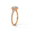1.44 CT Round Cut Lab-Grown Diamond Halo Engagement Ring with Pavé Band