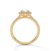 1.44 CT Round Cut Lab-Grown Diamond Halo Engagement Ring with Pavé Band