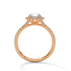 1.44 CT Round Cut Lab-Grown Diamond Halo Engagement Ring with Pavé Band