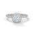 1.41 CT Cushion Cut Lab-Grown Diamond Halo Ring with Pavé Band